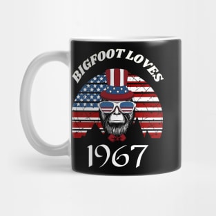 Bigfoot loves America and People born in 1967 Mug
